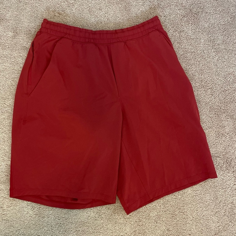 lululemon Pace Breaker Red 9 inch inseam Men's Crimson Athletic Shorts